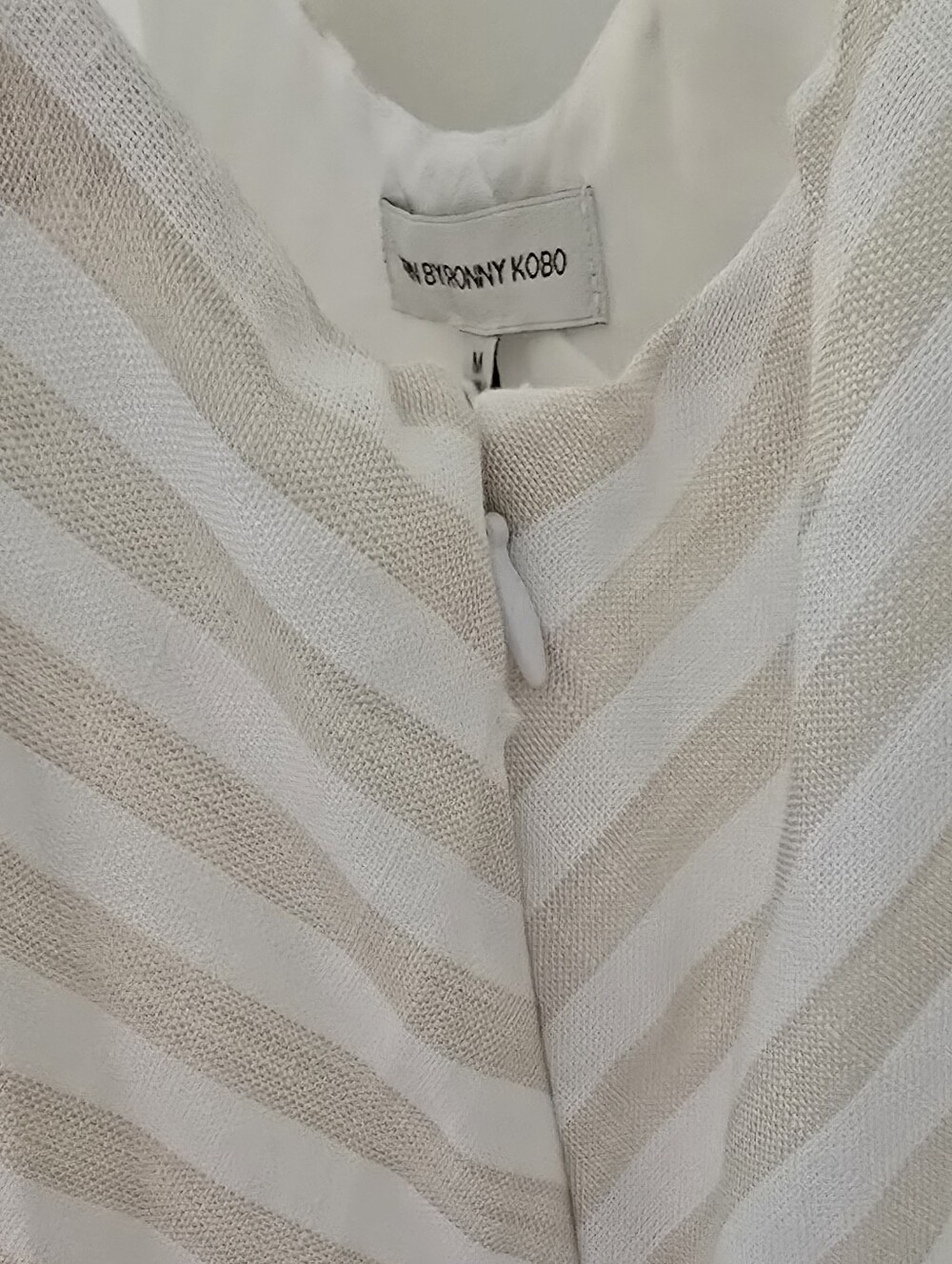 NWT Ronny Kobo Linen Blend Striped Drop Waist Dress - STUNNING! Msrp $168 - Picture 10 of 10